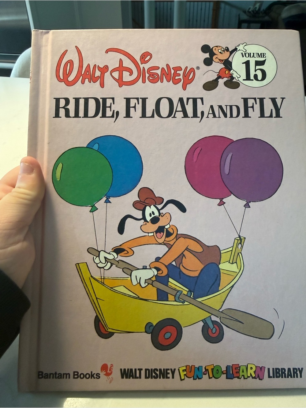 Disney Pink Cover Ride, Float, and Fly Book with Colorful Balloons